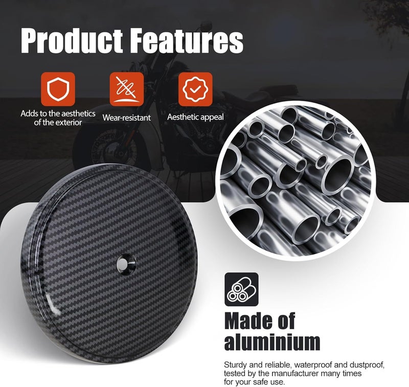 GEATaaT 18-762 Air Cleaner Outer Cover for Billet Sucker and Big Sucker Stage, Carbon Fiber Pattern Cover Compatible with Most Harley Davidson Models - Image 3